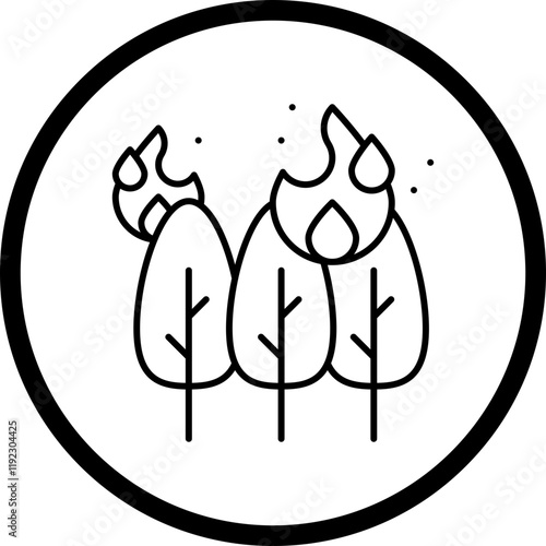 Forest Fire icon single vector illustration