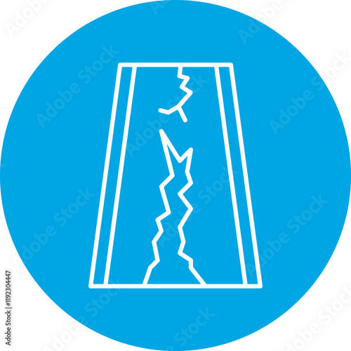 Earthquake on Road icon single vector illustration