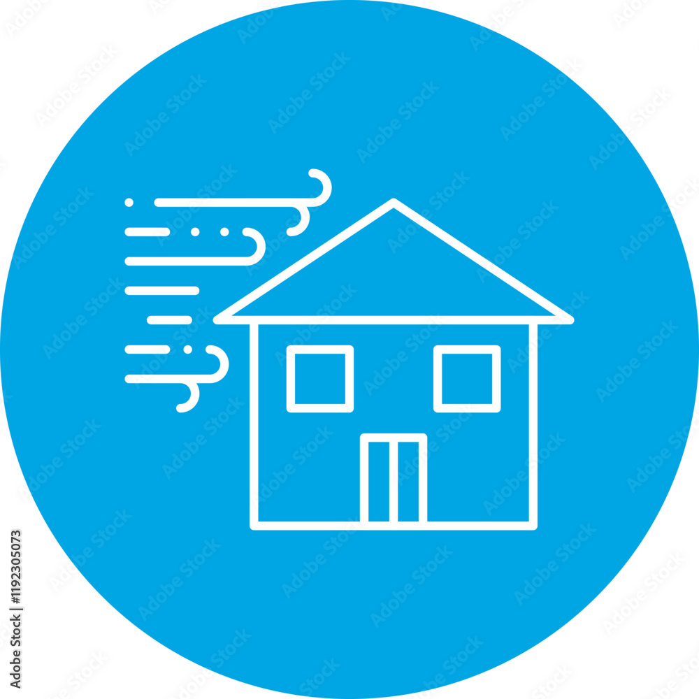 Winds Hitting House icon single vector illustration Winds Hitting House icon single vector illustration