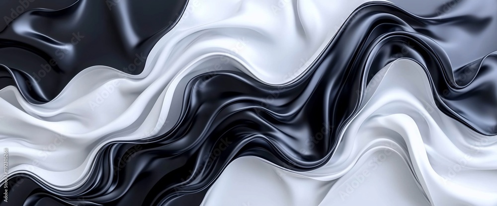Abstract black and white flowing silk fabric. Abstract black and white flowing silk fabric.