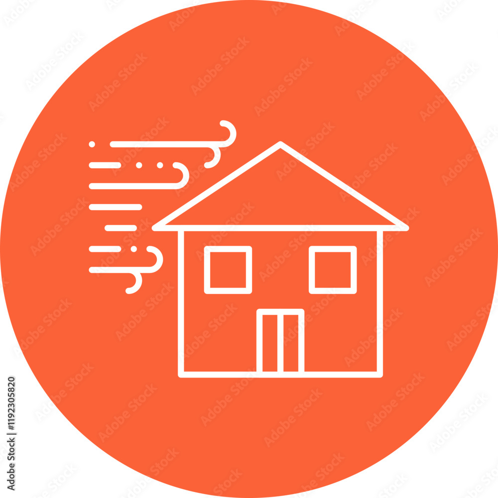 Winds Hitting House icon single vector illustration Winds Hitting House icon single vector illustration