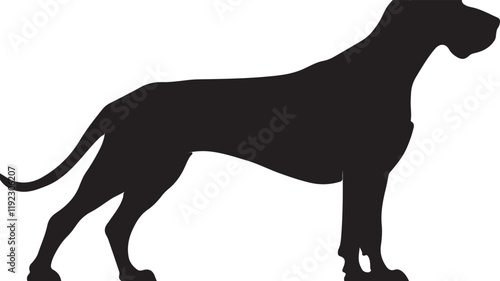 Great Dane Silhouette: Majestic Canine Vector
