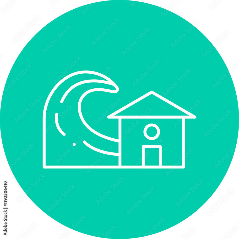Storm Hitting House icon single vector illustration Storm Hitting House icon single vector illustration