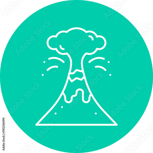 Volcano Erupting icon single vector illustration