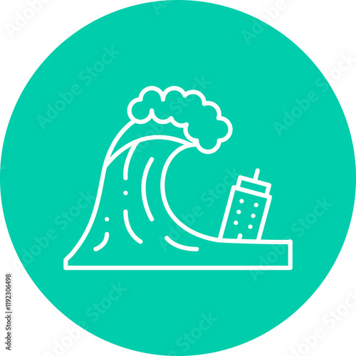 Tsunami icon single vector illustration