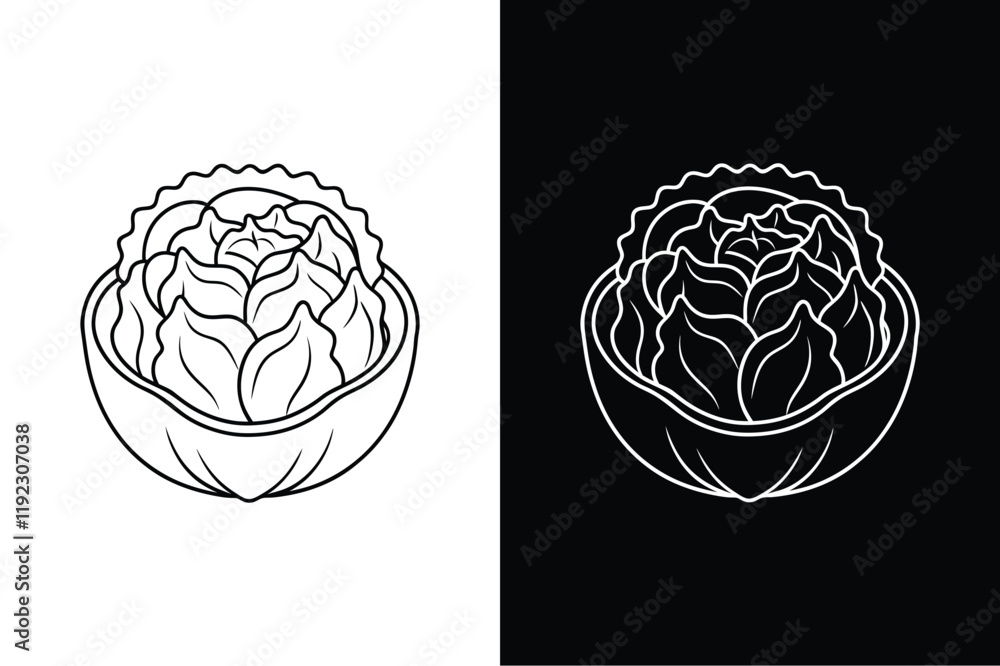 Kimchi icon vector on White Background ,Vector Art Illustration on white background. Kimchi icon vector on White Background ,Vector Art Illustration on white background.