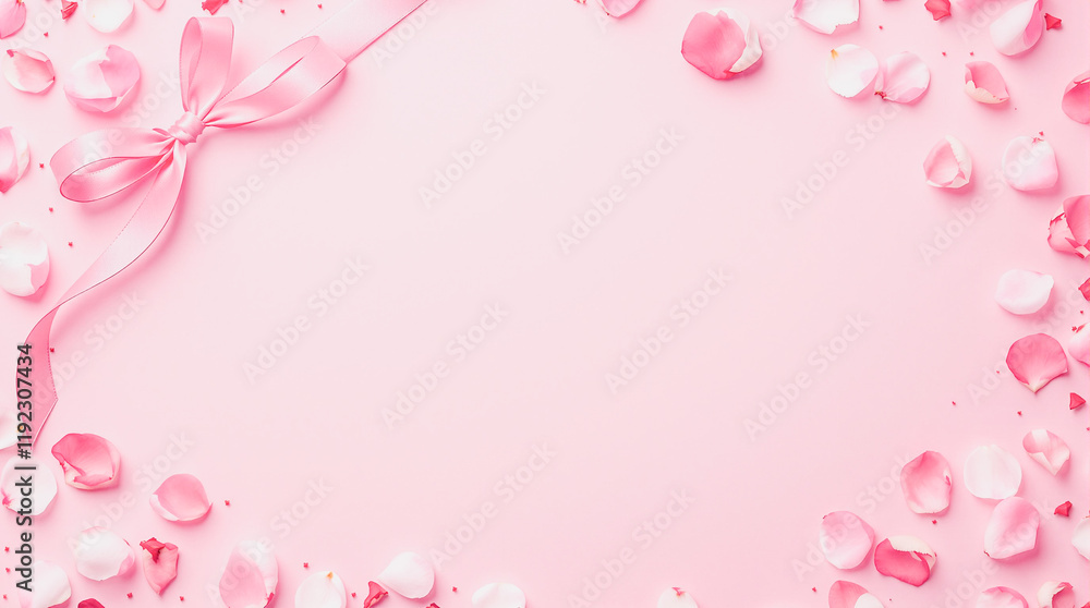 Pink background and pink petals of rose flowers. Wedding. Birthday. Happy woman's day. Mothers Day. Valentine's Day. Pink festive holiday. Pink background and pink petals of rose flowers. Wedding. Birthday. Happy woman's day. Mothers Day. Valentine's Day. Pink festive holiday.