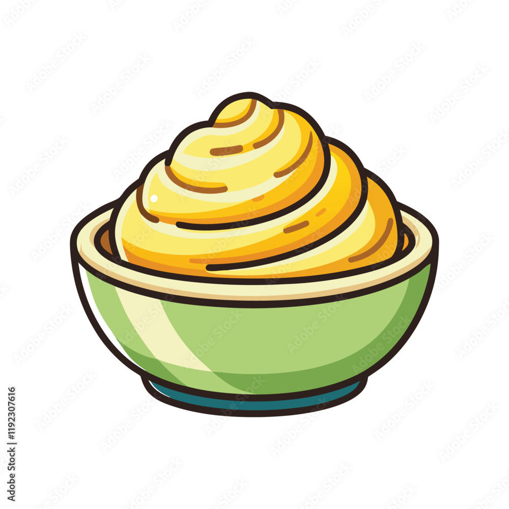 Mashed potatoes icon vector on White Background ,Vector Art Illustration on white background. Mashed potatoes icon vector on White Background ,Vector Art Illustration on white background.