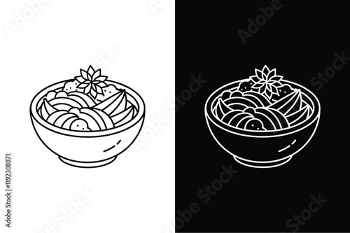 Pad Thai icon vector on White Background ,Vector Art Illustration on white background.
