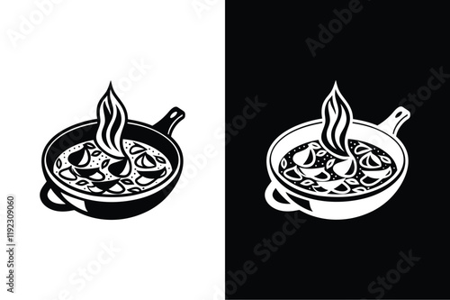 Pad Thai icon vector on White Background ,Vector Art Illustration on white background.