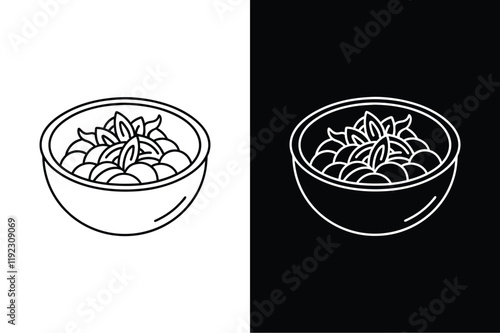 Pad Thai icon vector on White Background ,Vector Art Illustration on white background.