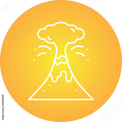 Volcano Erupting icon single vector illustration