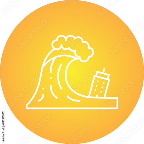 Tsunami icon single vector illustration
