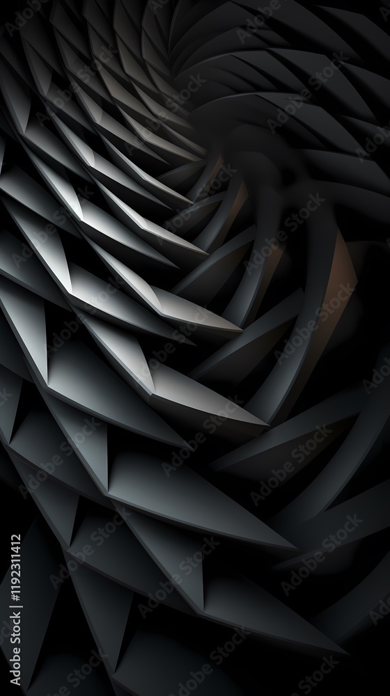 Obraz premium digital technology abstract black and white triangle spiral poster background
