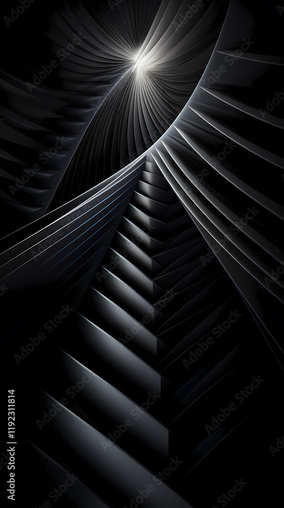 Fototapeta premium digital technology abstract black and white triangle spiral poster background