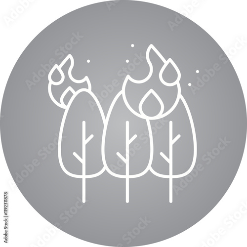 Forest Fire icon single vector illustration