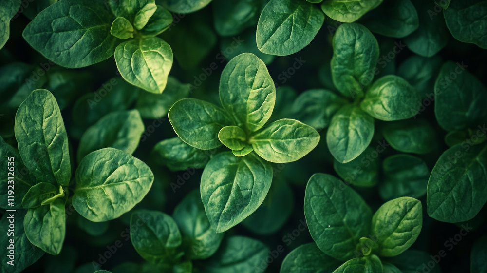 Fresh green herb leaves thriving in a garden during daylight Fresh green herb leaves thriving in a garden during daylight