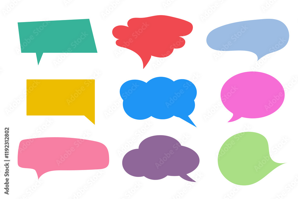 Speed bubble color text icons set on white background. Speed bubble color text icons set on white background.