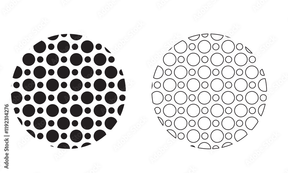 Dotwork stipple circles brush set. Grain effect with stipple dots. Abstract grunge dots pattern. Stochastic dotted texture. vector illustration Dotwork stipple circles brush set. Grain effect with stipple dots. Abstract grunge dots pattern. Stochastic dotted texture. vector illustration