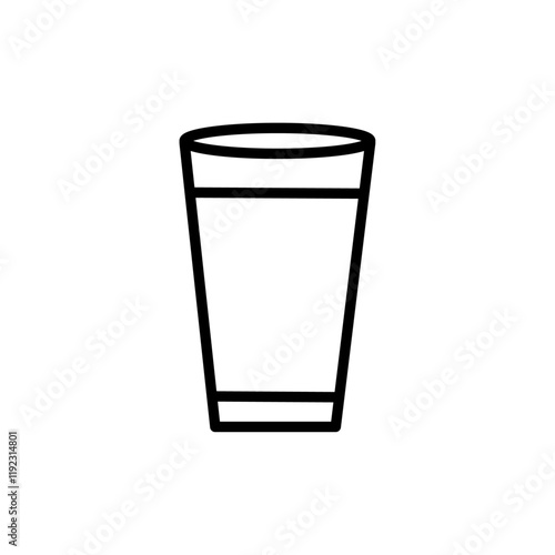 Water glass icon Thin line art isolated
