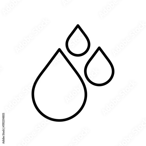 water drops icon Thin line art isolated