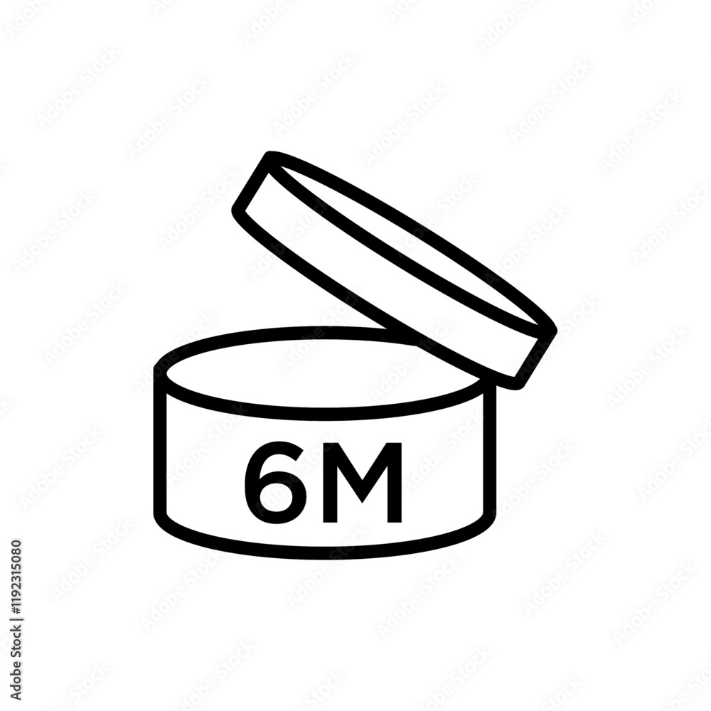 6 months PAO icon Thin line art isolated 6 months PAO icon Thin line art isolated