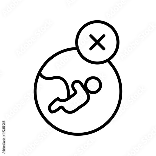 Abortion of fetus icon Thin line art isolated