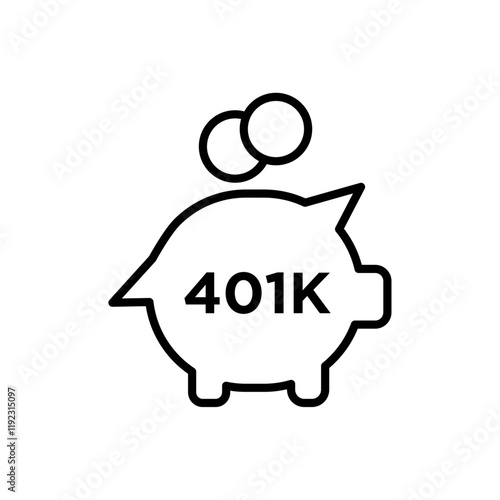 401k retirement savings icon Thin line art isolated