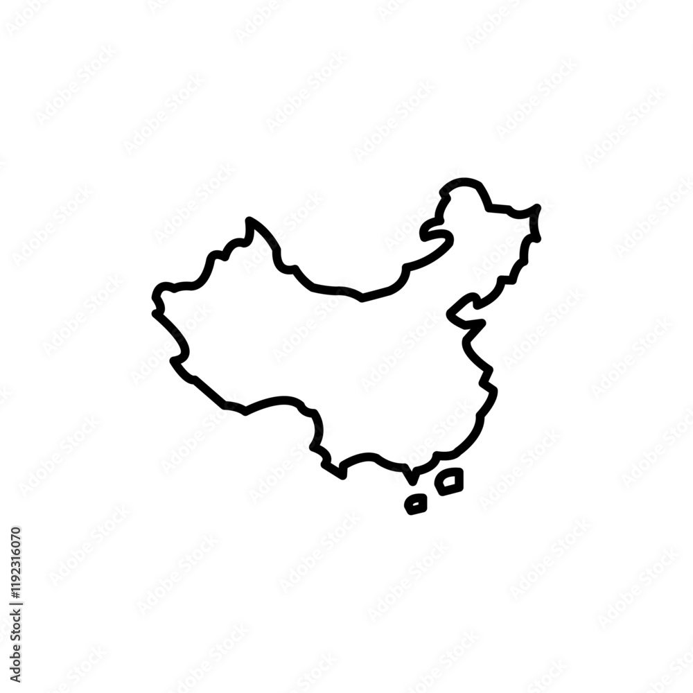 Obraz premium china map icon Thin line art isolated