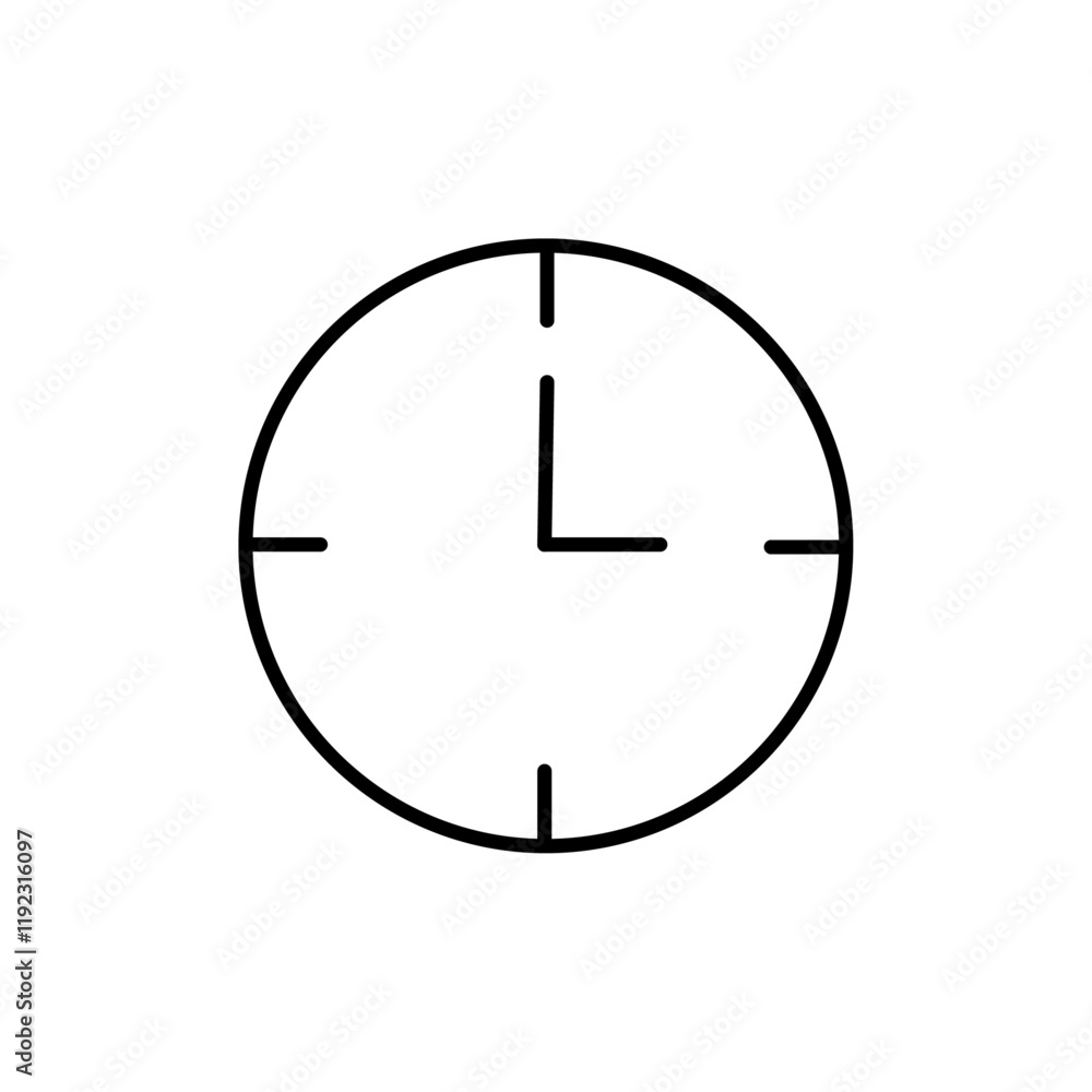 Clock icon Thin line art isolated Clock icon Thin line art isolated