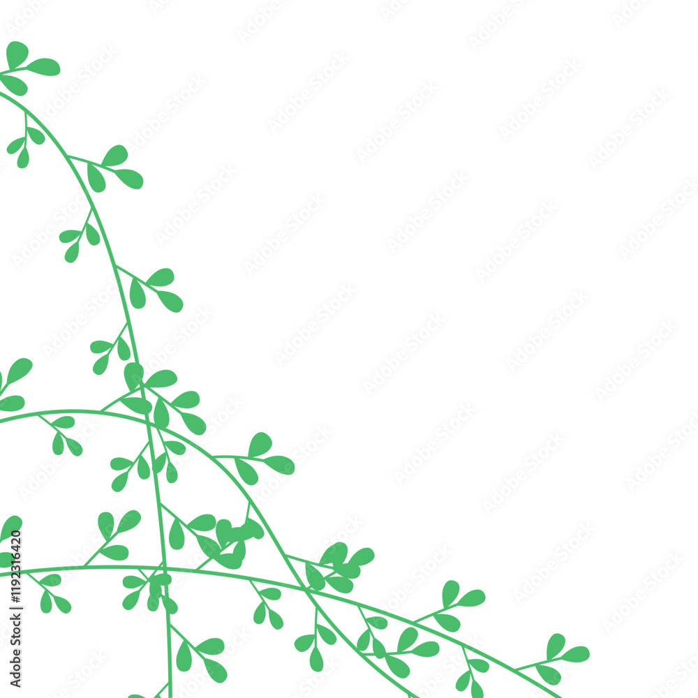 Fototapeta premium Botanical Corner of Green Leaves Branch