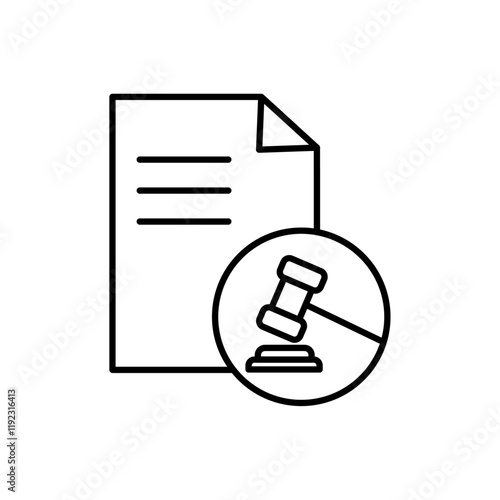 Court judgement icon Thin line art isolated