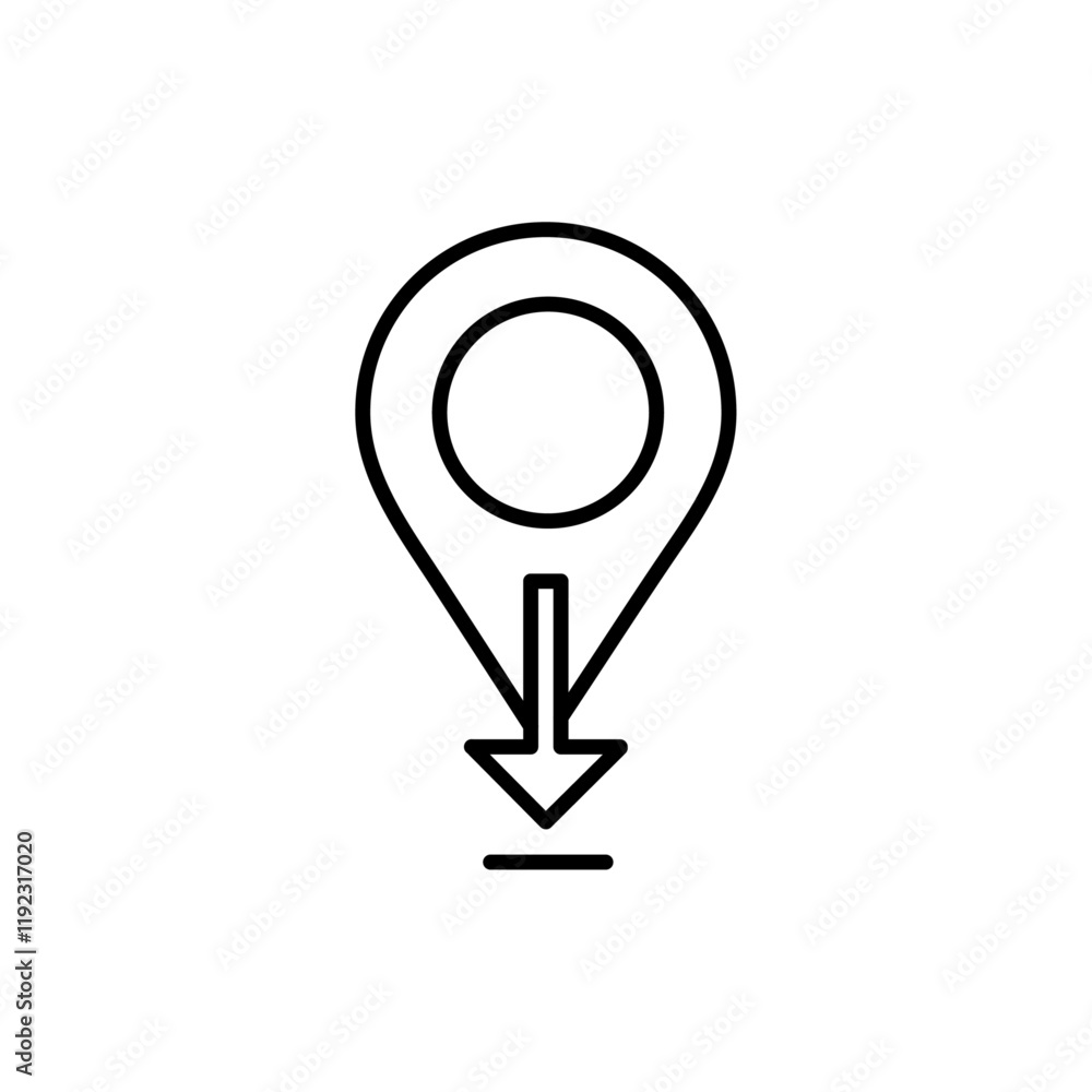 Download GPS map location icon Thin line art isolated Download GPS map location icon Thin line art isolated