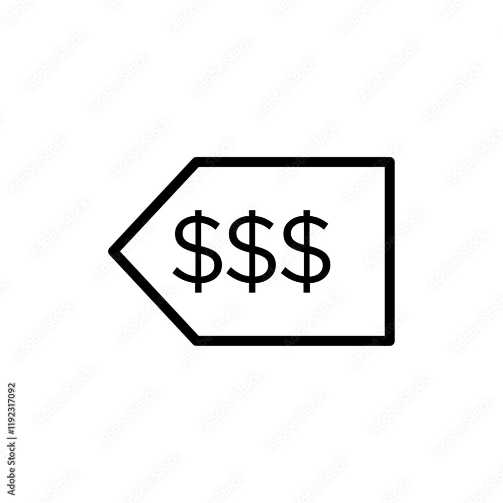 Expensive icon Thin line art isolated Expensive icon Thin line art isolated