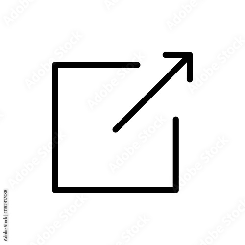 External link icon Thin line art isolated