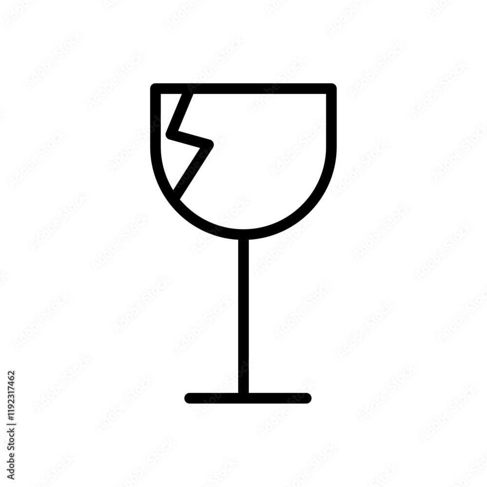 Fragile package icon Thin line art isolated Fragile package icon Thin line art isolated