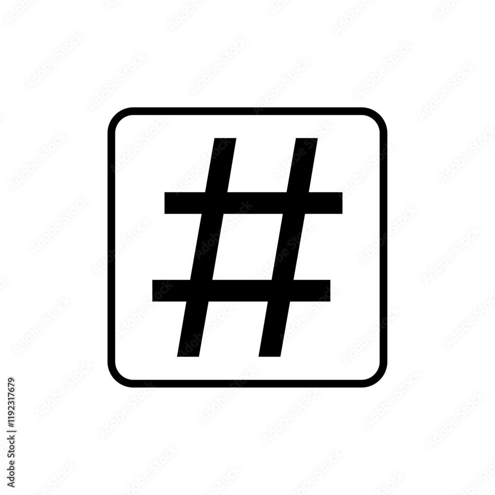 Fototapeta premium Hastag icon Thin line art isolated