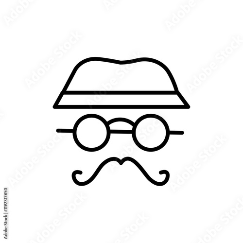 Gentleman icon Thin line art isolated