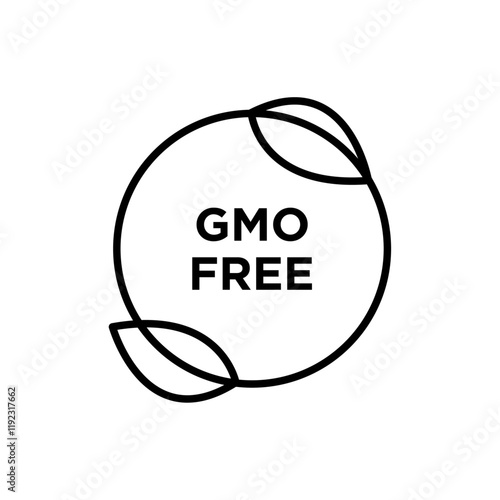 gmo free icon Thin line art isolated