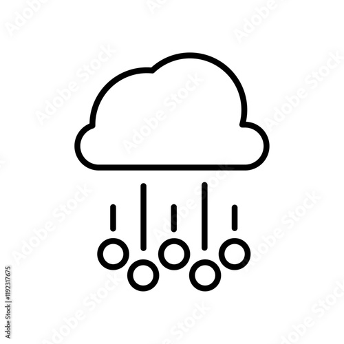 Hail icon Thin line art isolated