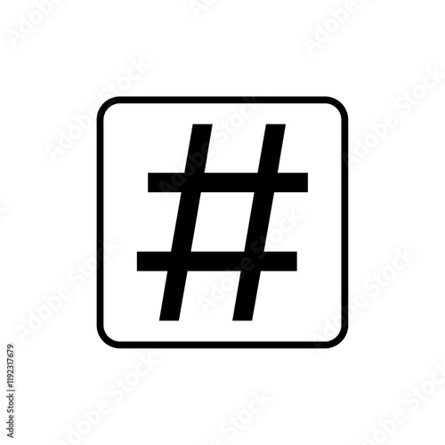 Hastag icon Thin line art isolated