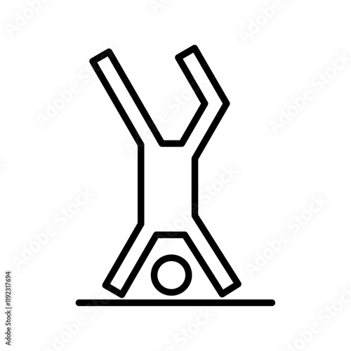 handstand exercise icon Thin line art isolated