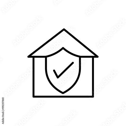 home insurance icon Thin line art isolated