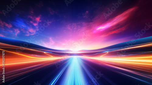 Colorful futuristic road