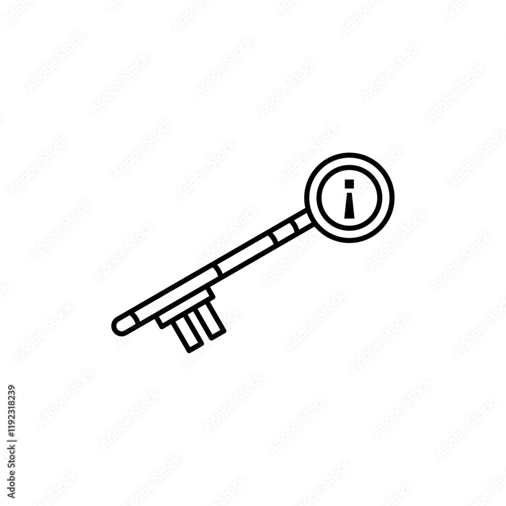 key information icon Thin line art isolated key information icon Thin line art isolated