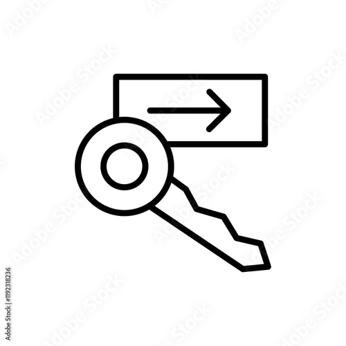 Keycard access icon Thin line art isolated