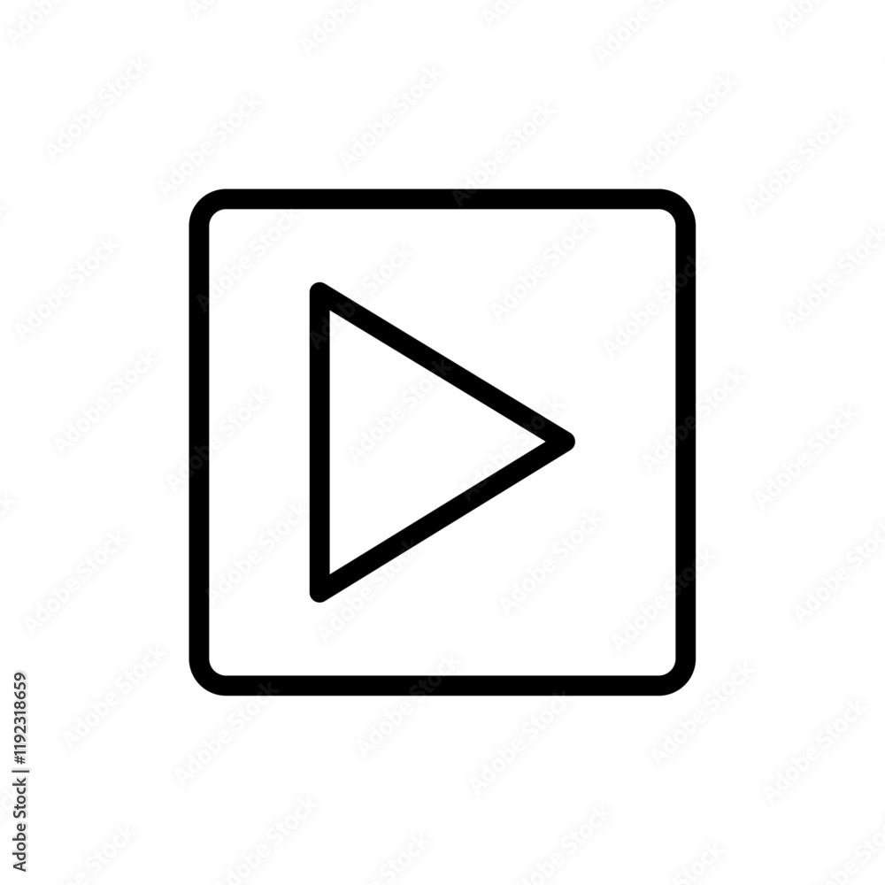 Media player icon Thin line art isolated Media player icon Thin line art isolated
