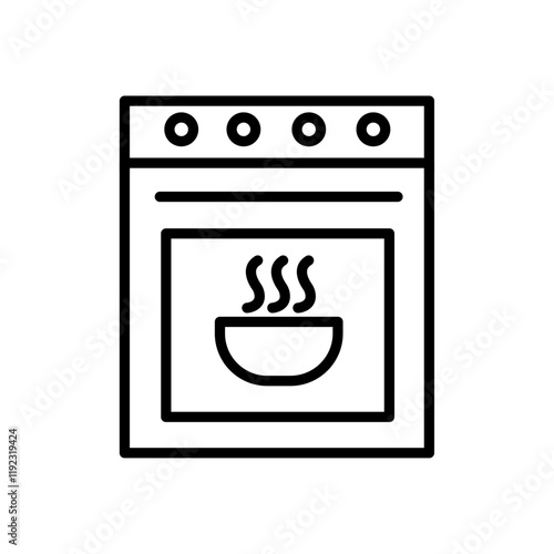 Oven icon Thin line art isolated