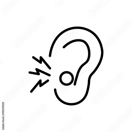 Otitis icon Thin line art isolated