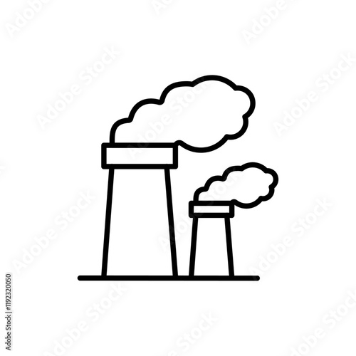 pollution icon Thin line art isolated